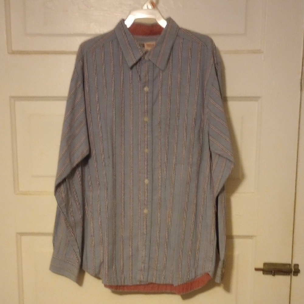 Faded Glory Blue and Red Striped Shirt